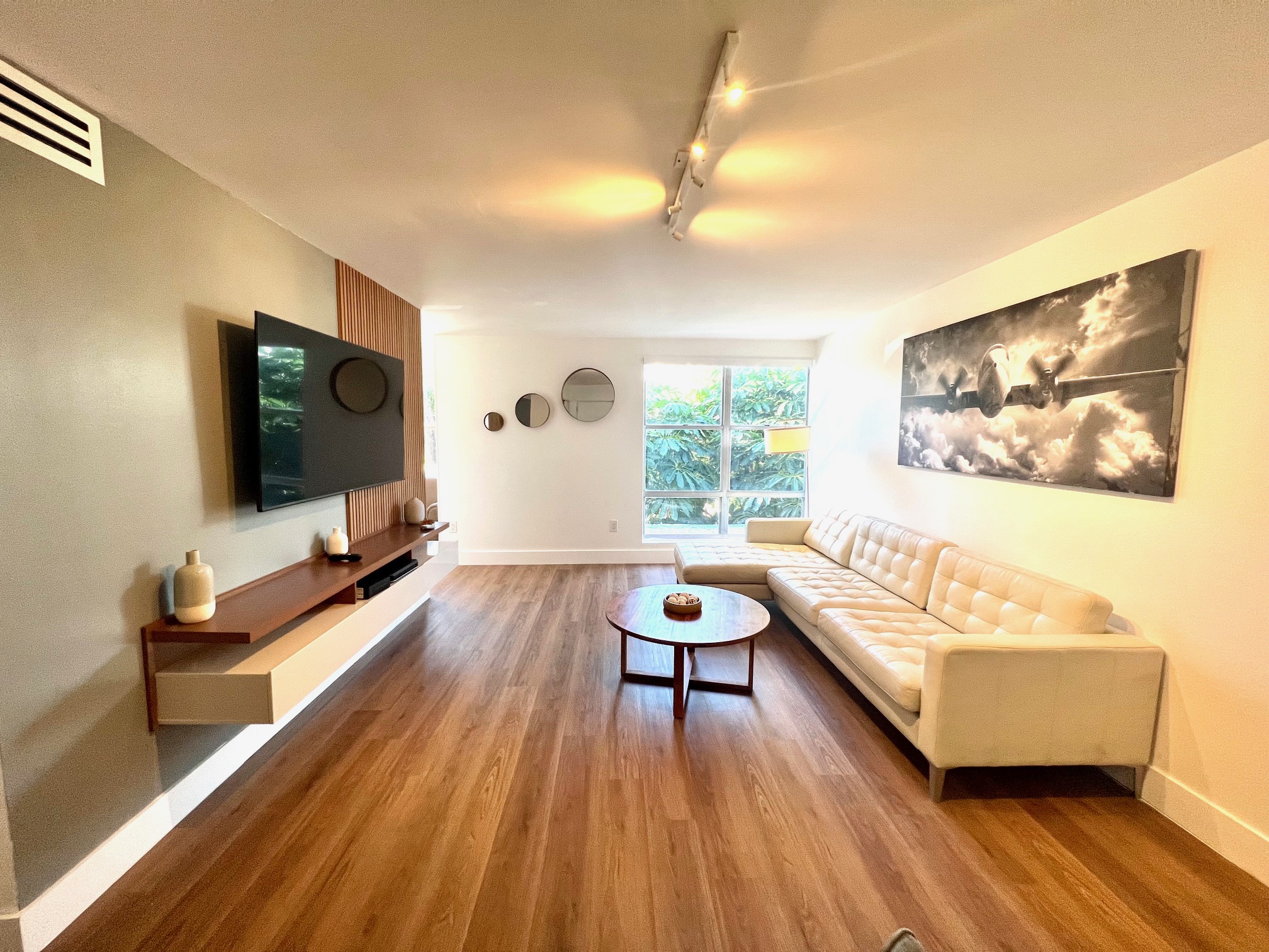 Professionally staged modern living room in Miami