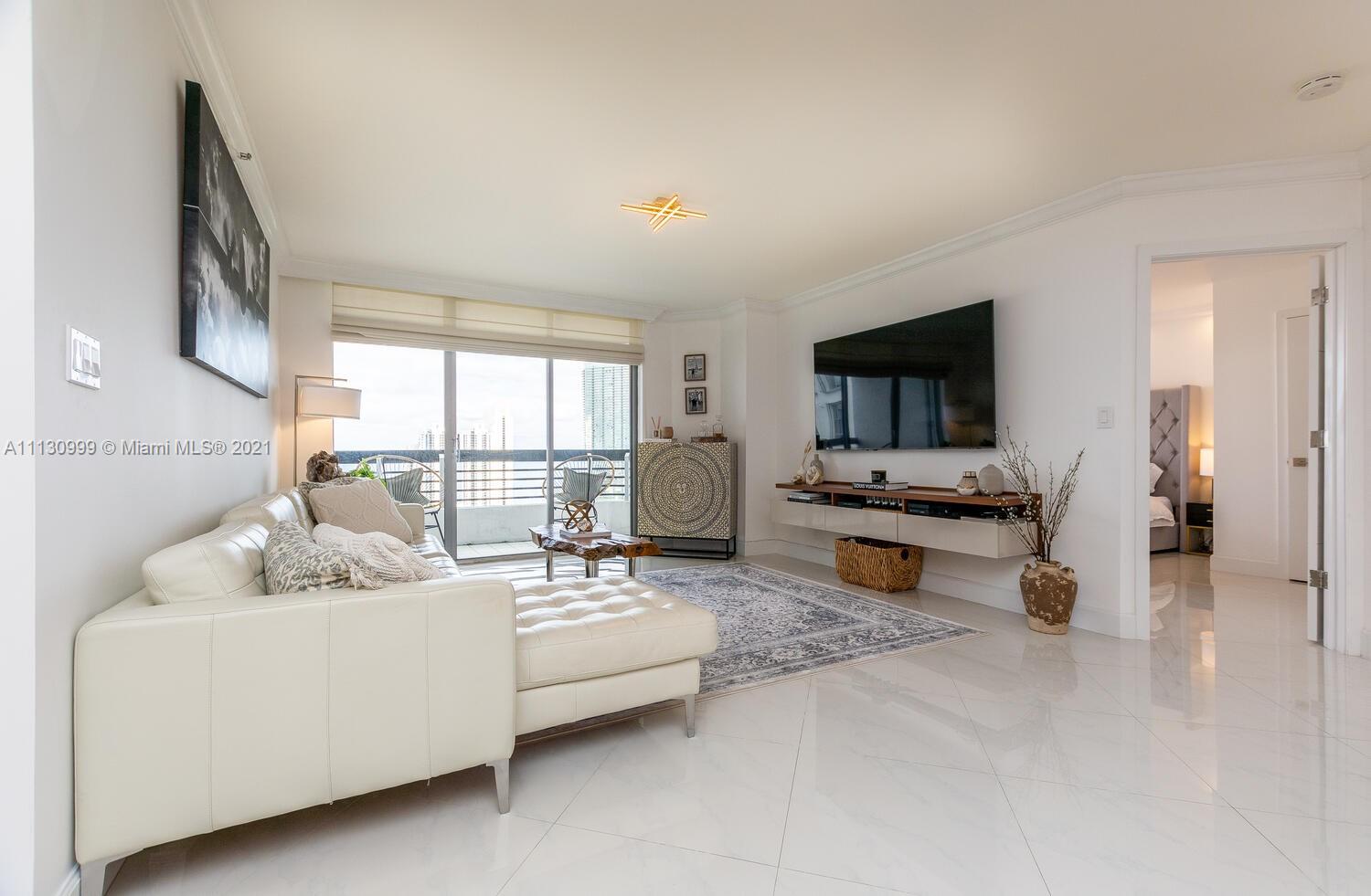 Professionally staged master living room in Miami